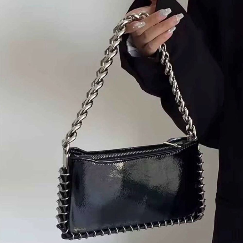 Y2K Black Chain Shoulder Bag